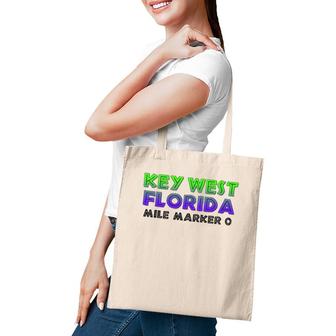 Key West Florida Mile Marker Zero 0 Souvenir Tote Bag | Mazezy