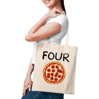 Kids 4 Years Old Pizza Birthday Party 4Th Birthday Tote Bag | Mazezy