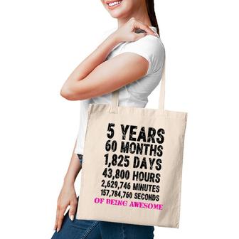Kids 5 Years Of Being Awesome Tote Bag | Mazezy