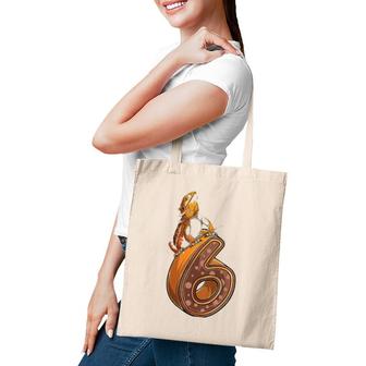 Kids 6 Year Old Bearded Dragon Reptile 6Th Birthday Party B-Day Tote Bag | Mazezy