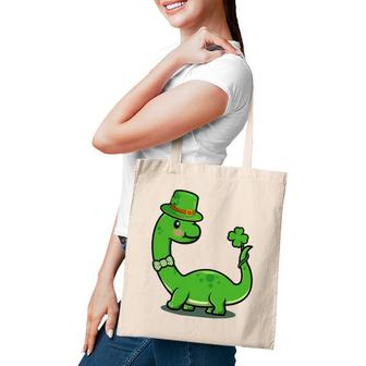 Kid's Dinosaur Shamrock St Patrick's Day For Kids Boys Girls Tote Bag | Mazezy