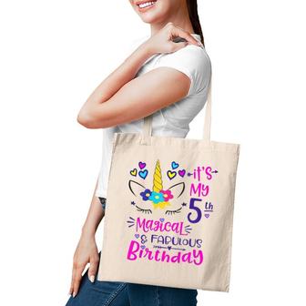 Kids It's My 5Th Magical & Fabulous Birthday 5 Year Old Birthday Tote Bag | Mazezy