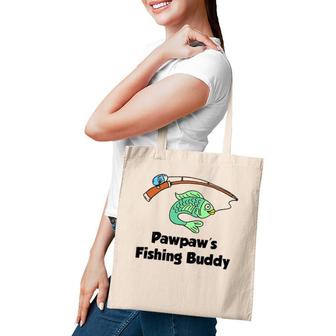 Kids Pawpaw's Fishing Buddy Grandson Or Granddaughter Fish Tote Bag | Mazezy