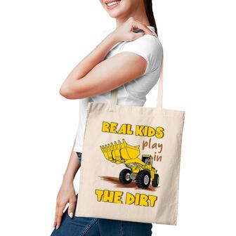 Kids Real Kids Play In The Dirt Construction Excavator For Boys Tote Bag | Mazezy