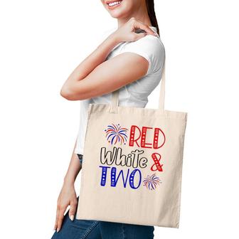 Kids Red White & Two 2Nd Birthday 4Th Of July Independence Day Tote Bag | Mazezy