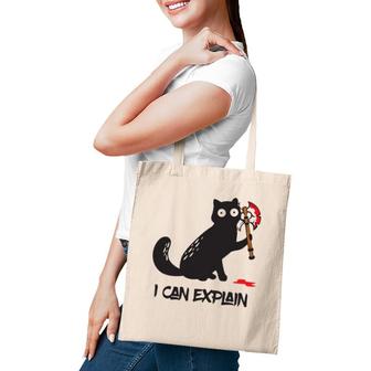 Killer Kitty Caught In The Act Funny Murder Cat Tote Bag | Mazezy