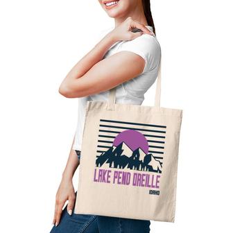 Lake Pend Oreille Vintage Mountains Hiking Camp Idaho Retro Tote Bag | Mazezy