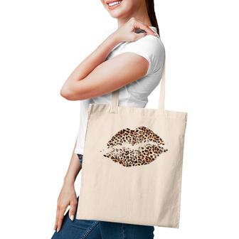 Leopard Print Lips Cheetah Spots Tote Bag | Mazezy