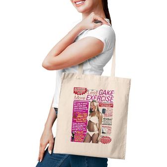 Less Cake More Exercise Slimming Magazine Tote Bag | Mazezy