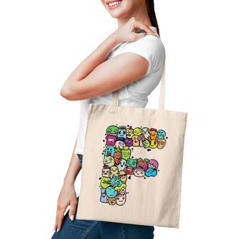 Letter F Monogram Alphabet F Name Initial Doodle Art Tote Bag | Mazezy