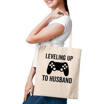 Leveling Up To Husband Engagement Groom Video Game Lover Tote Bag | Mazezy