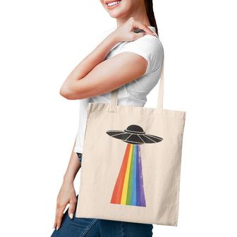 Lgbt Pride Ufo Alien Gay Lesbian Rainbow Love Tote Bag | Mazezy