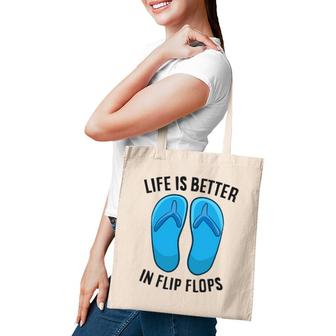 Life Is Better In Flip Flops Beach Summer Tote Bag | Mazezy CA