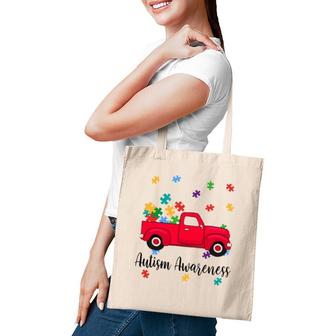 Love Pickup Truck Puzzles Autism Awareness Kids Boys Girls Tote Bag | Mazezy