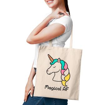 Magical Af Unicorn Tee Men Women Gift Tote Bag | Mazezy