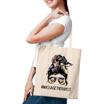 Massage Therapist Flower Headband And Glasses Tote Bag | Mazezy