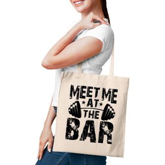 Meet Me At The Bar Weightlifter Bodybuilder Gym Tote Bag | Mazezy