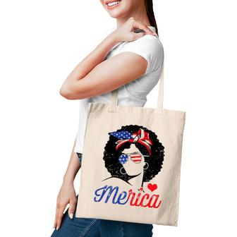 Merica Black Women's4th Of July Us Flag Gifts Tote Bag | Mazezy