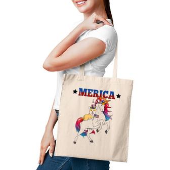 Merica Corgi Dog Unicorn Usa American Flag 4Th Of July Gift Tote Bag | Mazezy