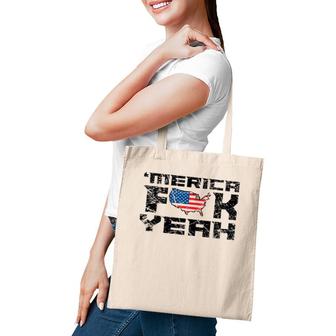 Merica Fck Yeah - 4Th Of July Usa Funny Tote Bag | Mazezy