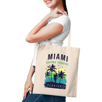Miami Paradise Beach Cool Miami Florida Surfing Tote Bag | Mazezy
