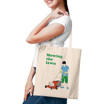 Mowing The Lawn Men Women Gift Tote Bag | Mazezy