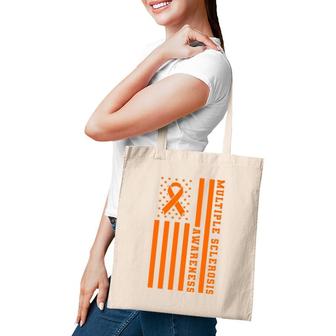 Multiple Sclerosis Ms Awareness Patriotic Usa American Flag Tote Bag | Mazezy