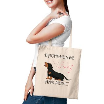 Musician Dachshund Music Notes Dog Saying Tote Bag | Mazezy