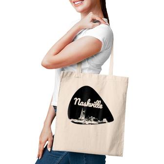 Nashville City Skyline On Guitar Pick Tote Bag | Mazezy