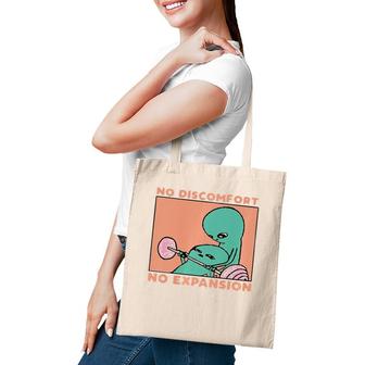 No Discomfort No Expansion Funny Training Tote Bag | Mazezy