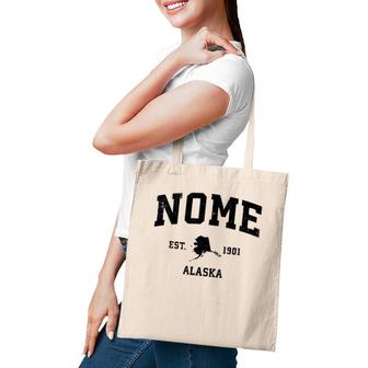 Nome Alaska Ak Vintage Sports Design Black Print Tote Bag | Mazezy