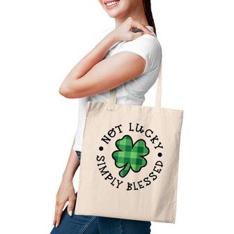Not Lucky Simply Blessed Christian Faith St Patrick's Day Raglan Baseball Tee Tote Bag | Mazezy AU