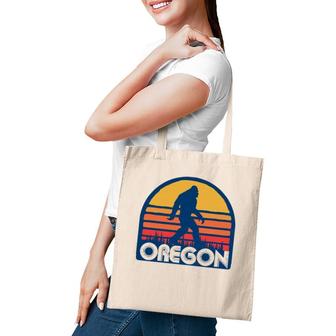 Oregon Retro Surf Style Bigfoot Sasquatch Eighties Graphic Tote Bag | Mazezy