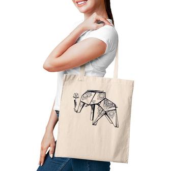 Origami Elephant- Geometric Boho Tee Tote Bag | Mazezy