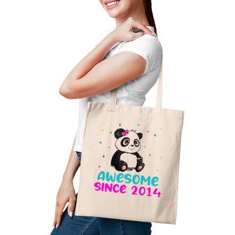 Panda Bear Girl Birthday Gift Love Awesome Since 2014 Ver2 Tote Bag | Mazezy UK