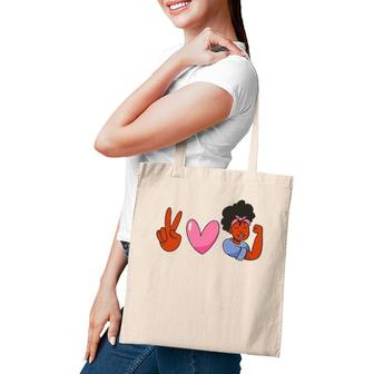 Peace Love Melanin Pride Black History Month 365 Queen King Tote Bag | Mazezy