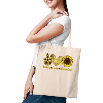 Peace Love Sunshine Sunflower Hippie Summer Lovers Tote Bag | Mazezy CA