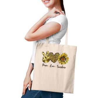 Peace Love Sunshine Sunflower Hippie Sunflower Lover Tote Bag | Mazezy
