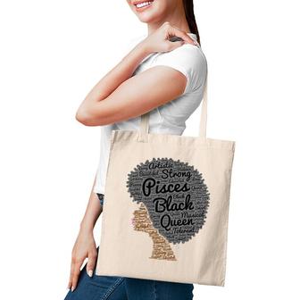 Pisces Black Queen Afro Natural Hair For Black Women Tote Bag | Mazezy