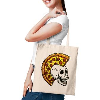 Pizza Mohawk Food Skull Tote Bag | Mazezy