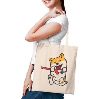 Pocket Shiba Inu Feet Ice Hockey Cute Akita Japanese Dog Tote Bag | Mazezy