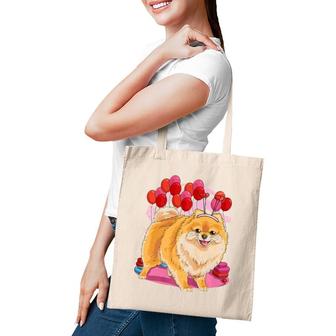 Pomeranian Happy Valentine's Day Dog Lover Gift Premium Tote Bag | Mazezy