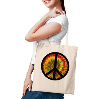 Psychedelic Trip Peace Sign 60'S 70'S Tote Bag | Mazezy