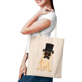 Pug In A Top Hat, Monocle, And Bow Tie Tote Bag | Mazezy