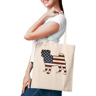Pug July 4Th Patriotic American Flag Tote Bag | Mazezy