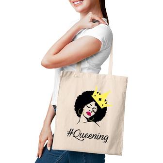 Queening Black Queen With Crown Tote Bag | Mazezy