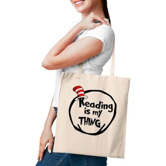 Reading Is My Thing Funny Bookworm Reading Lover Gift Tote Bag | Mazezy
