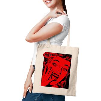 Retro Creepy Halloween Scream Horror Girl Screaming For Life Tote Bag | Mazezy