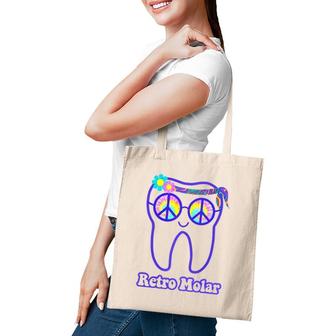 Retro Molar Tooth Hippie Peace Dental Hygienist Dentist Rdh Premium Tote Bag | Mazezy
