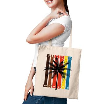 Retro Summer Groove Vintage Tote Bag | Mazezy